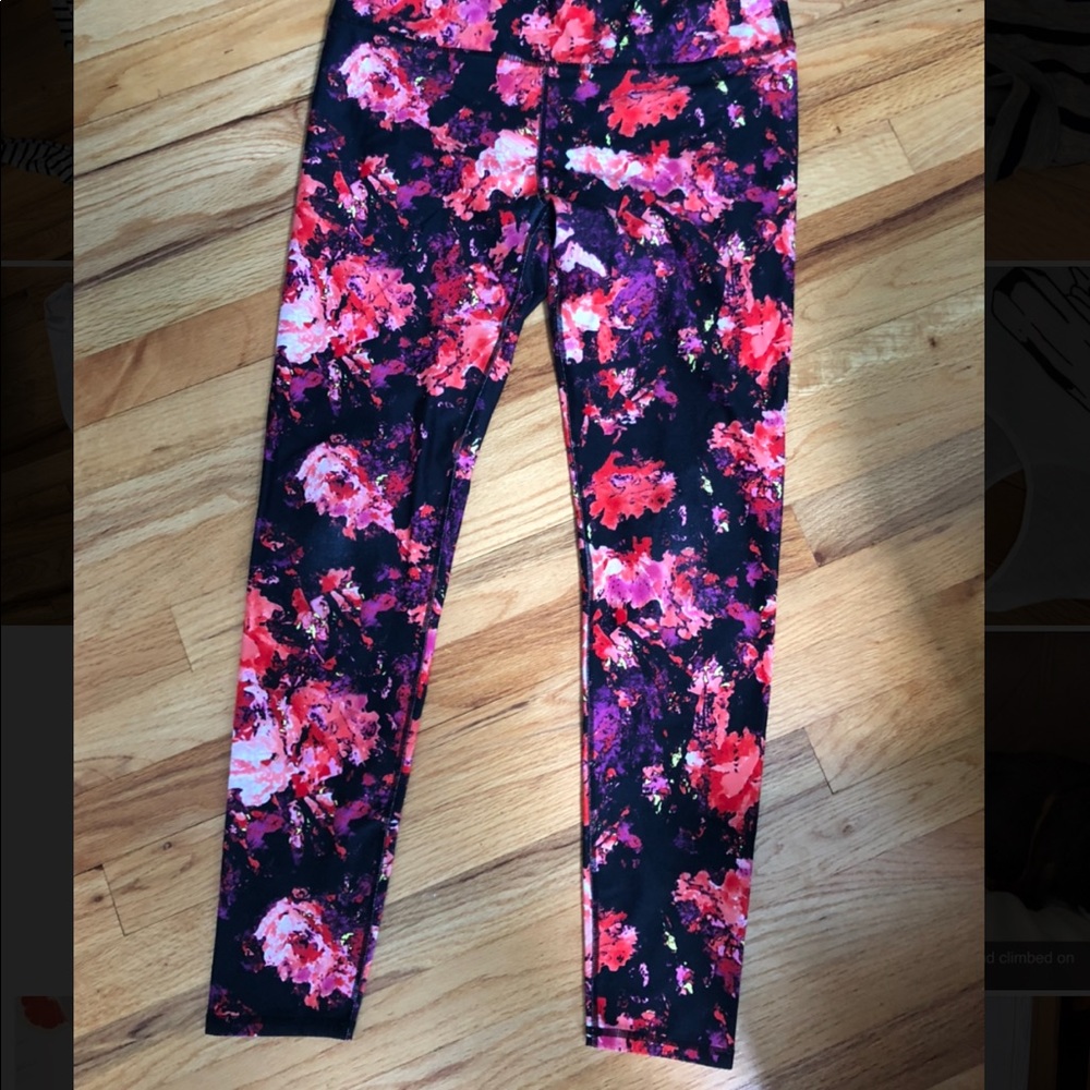 Used full length Fabletics floral leggings